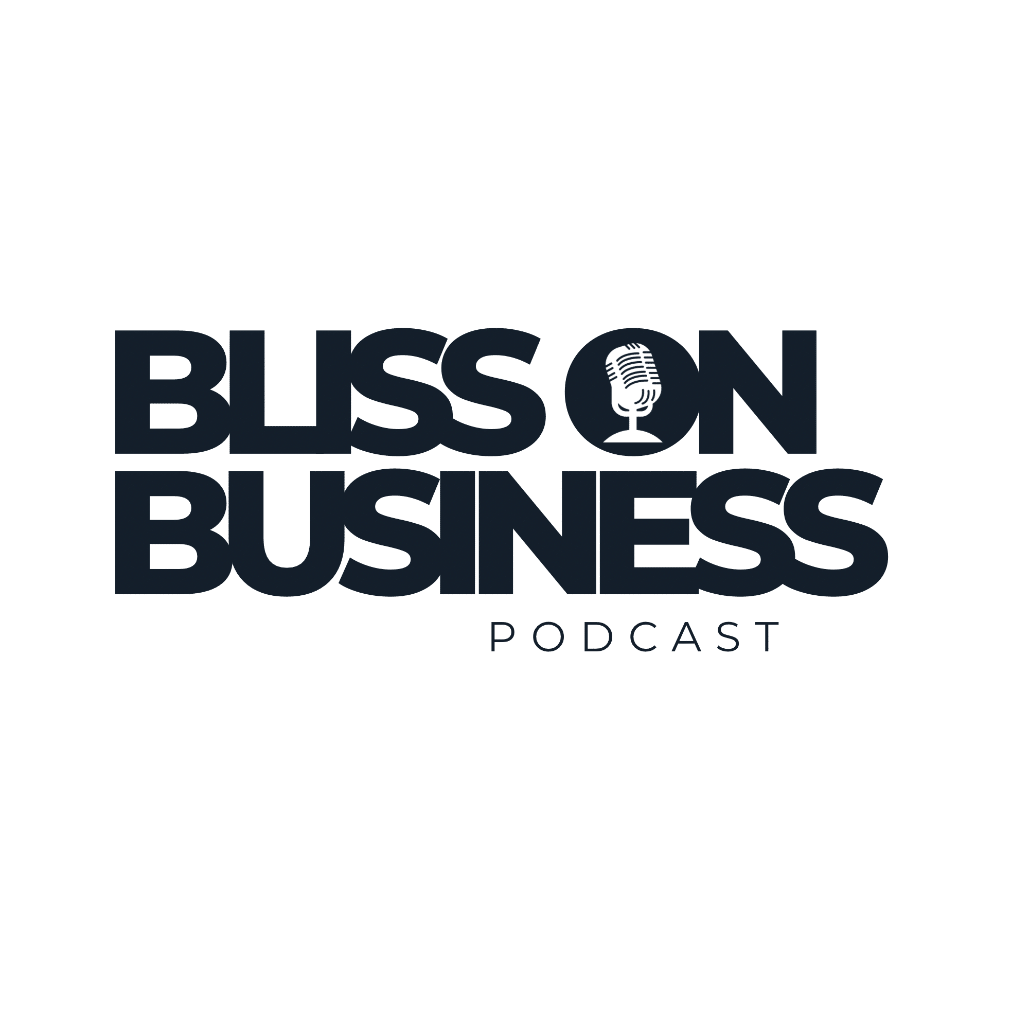 black white simple podcast logo - lawson bliss